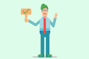 A Happy Employee Vector Illustration