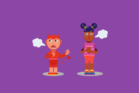 An Angry Little Devil and a Little Girl