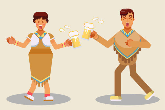 Boy and Girl Make a Toast - Thanksgiving