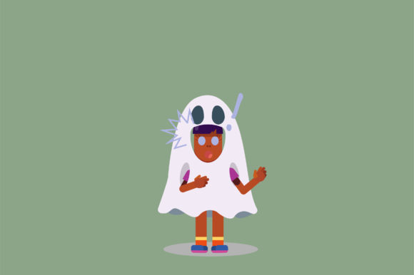 Character - a Girl with a Ghost Costume