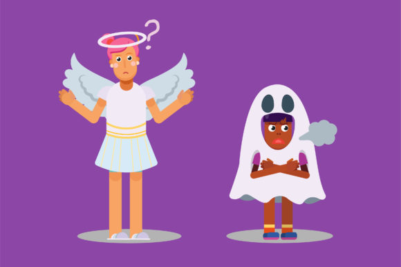 Characters - Confused Angel and a Ghost