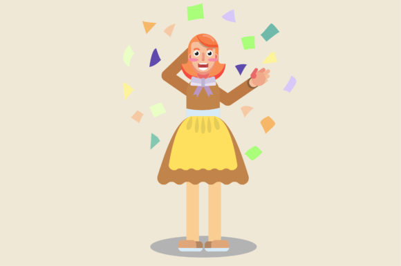 Characters of Beauty Girl Celebrate