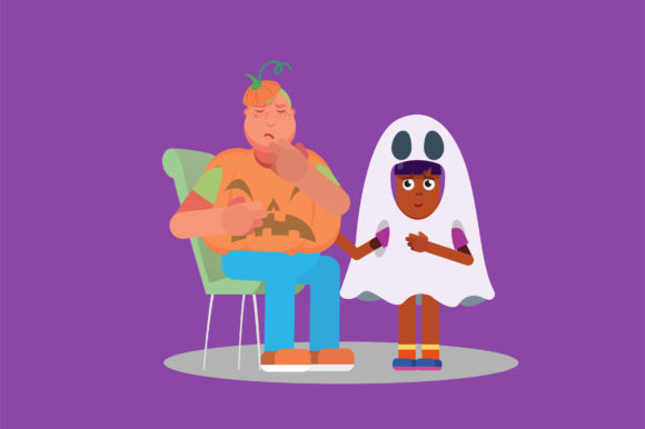 Characters of Sad Boy with Costume
