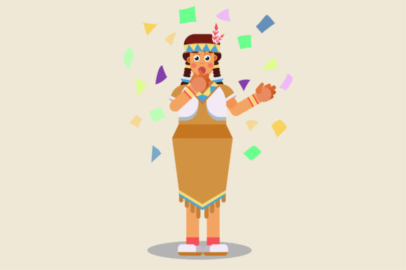 Characters of Surprised Native Girl