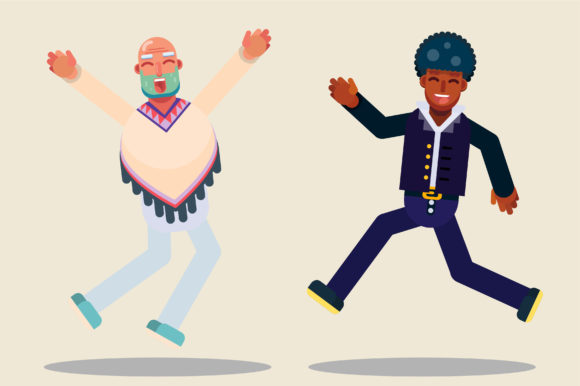 Characters of Thanksgiving - Jumping