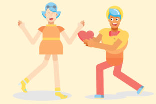Cute Couple Vector Illustration