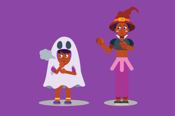 Halloween Characters - Witch and Ghost
