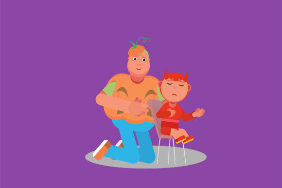 Illustration of Kids Wearing Halloween