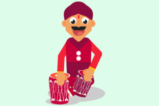 Indian Musician Vector Illustration