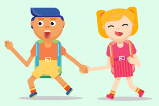 Students Character Vector Illustration