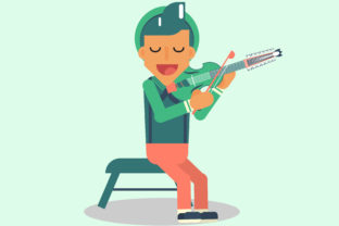 Talented Boy Vector Illustration