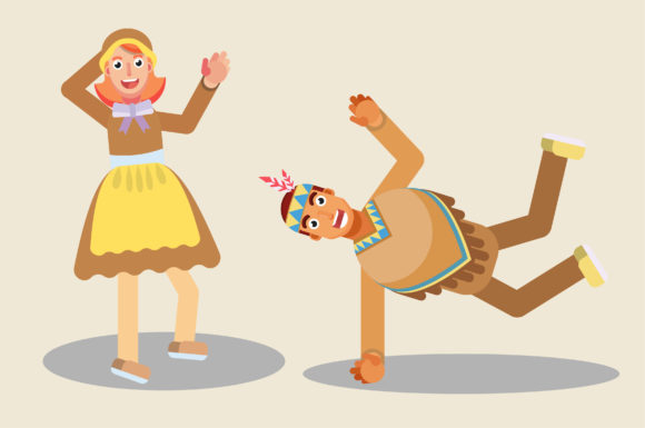Thanksgiving Characters Dancing