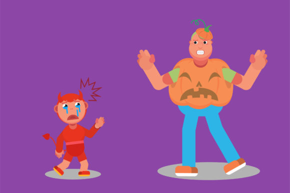 Vector Illustration of Sad Halloween